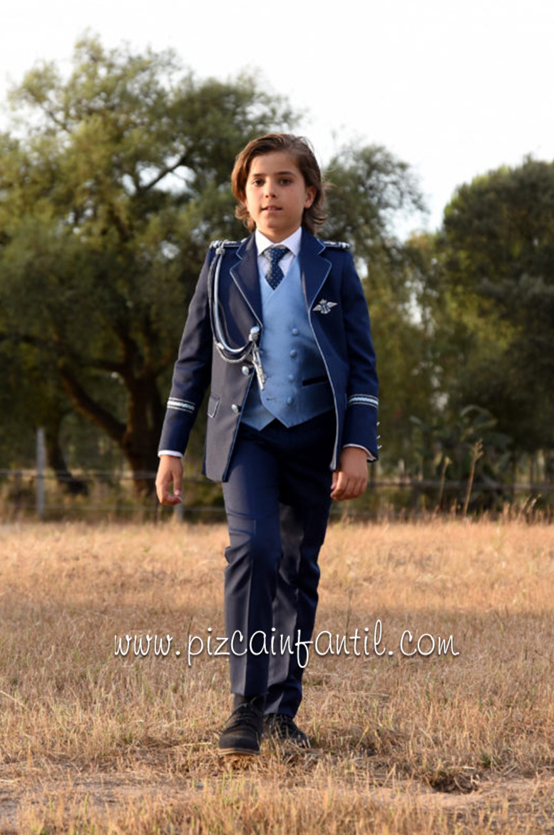 Americana Niño Varones Moda Infantil Azul Marino