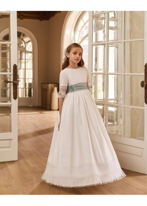 -VESTIDO DE COMUNION 2027 ROSA CLARA MODELO R917